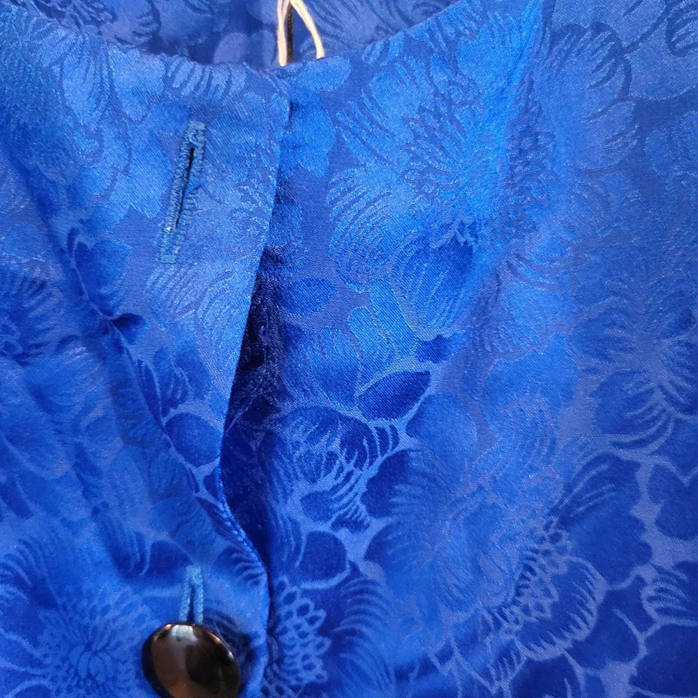 Vintage Adrianna Papell Peplum Silk Blouse - Picture 3 of 8